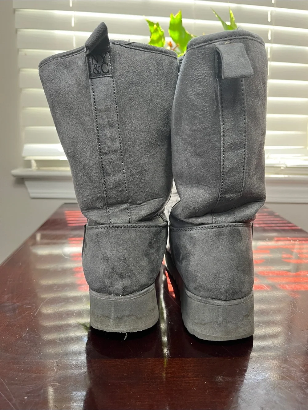 NYC Grey Boots Size 6
